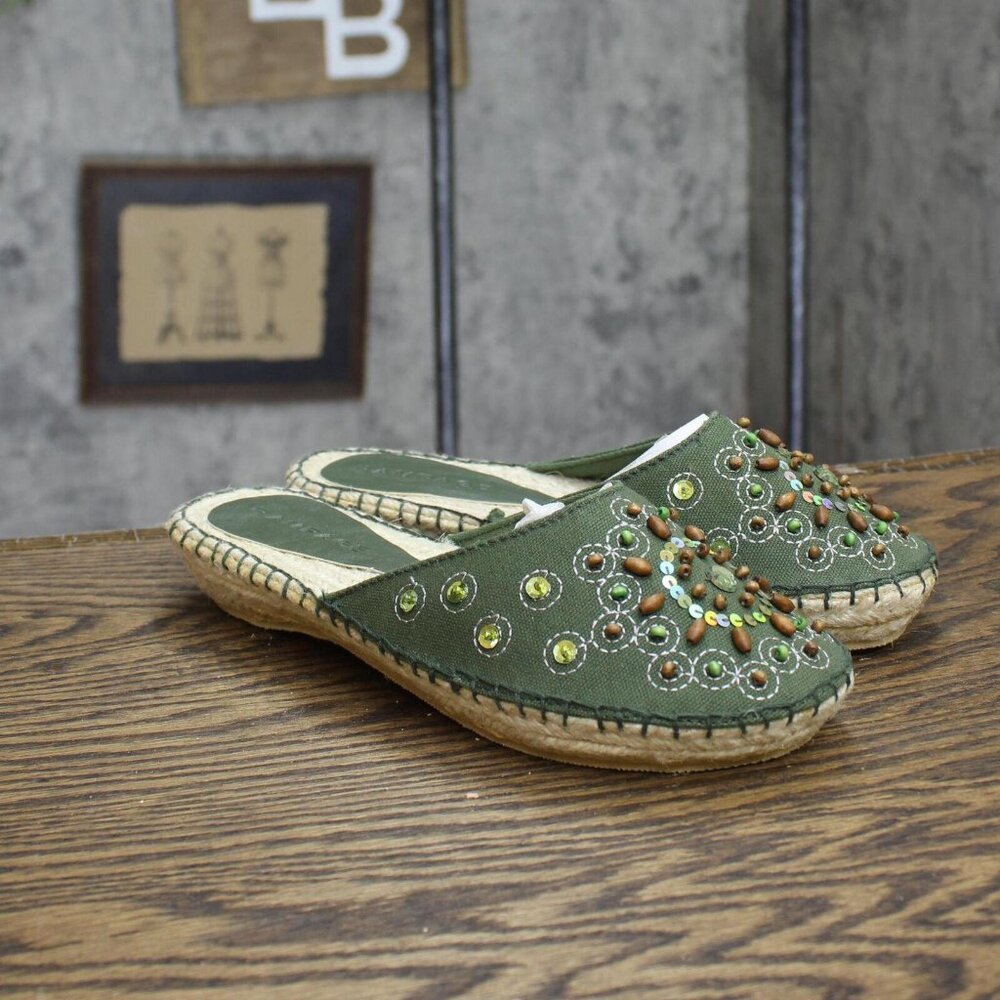 NWT Rampage Vintage Kasey Slip On Embellished Flats 167416745a4e70 Green 6M